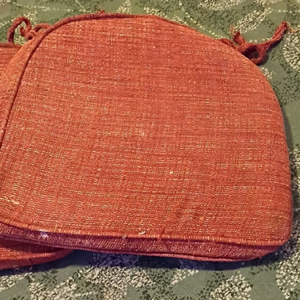 Rust Orange Textured Handbag Bar Stool Cushions